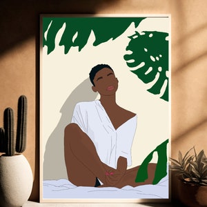 Cartel de arte de mujeres afro negras, arte de mujer negra, arte de pared, arte afroamericano, arte de pared de mujer negra, arte africano, impresión de arte de mujer negra