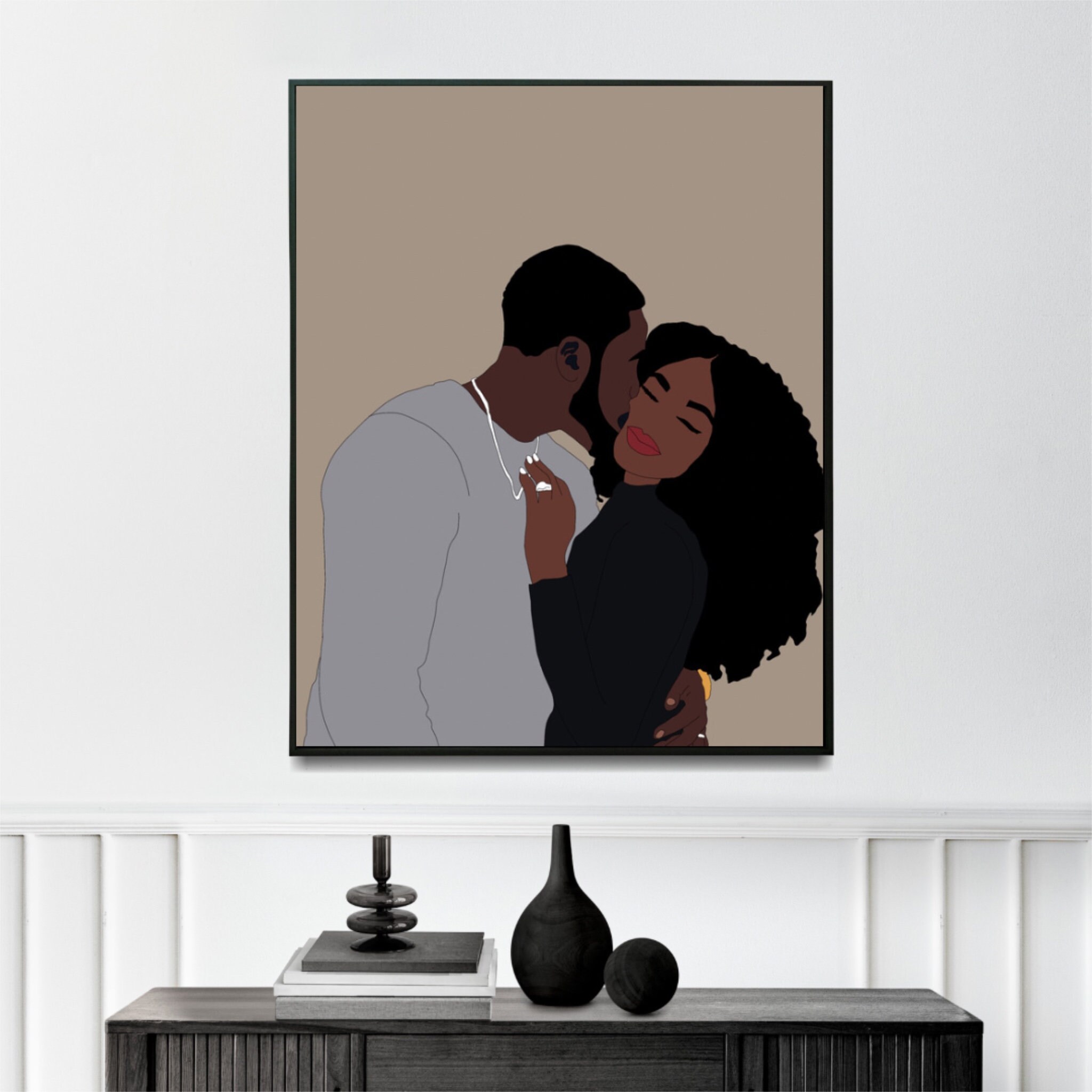 Black Love Art Black Love Wall Art Black Couples Wall Art Etsy