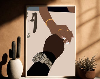 Black Love Kunstdruck: Afroamerikanisches Paar (Digitaler Download)