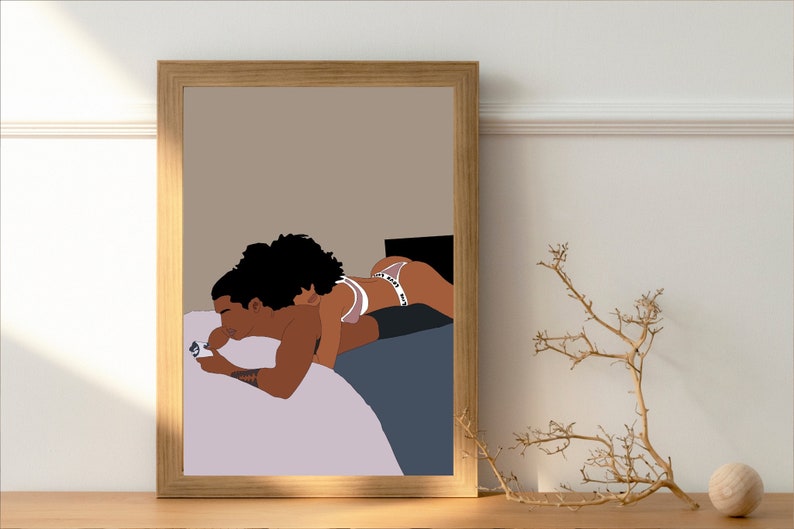 Black Love Art, Black Love Wall Art, Black Couples Wall Art, Black