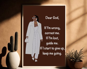 Black Woman Art Print: Motivational Quote Wall Art (Digital Download)