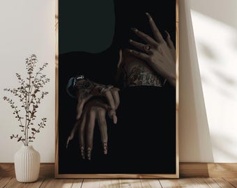 Lámina artística "Amor negro": Manos de pareja africana (Descarga digital)