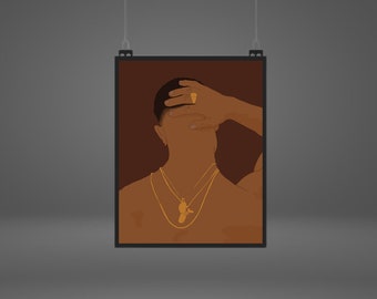 Black Man Art Poster: Afro Men Wall Decor (Digital Download)