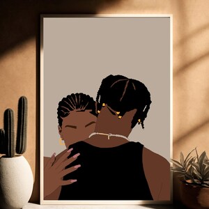 Schwarze Liebe Kunst, schwarze Liebe Wandkunst, schwarze Paare Wandkunst, schwarze Paar Kunst, schwarze Liebe, afrikanische Kunst, afrikanische Wandkunst, schwarz Kunstdruck
