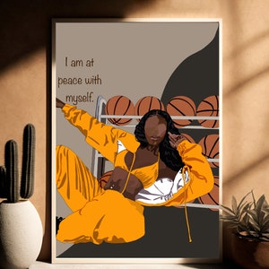 Black Woman Fashion Art Print: Abstract Wall Decor (Digital Download)