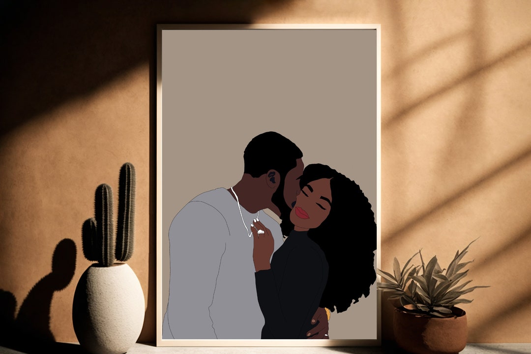 Black Love Art, Black Love Wall Art, Black Couples Wall Art, Black