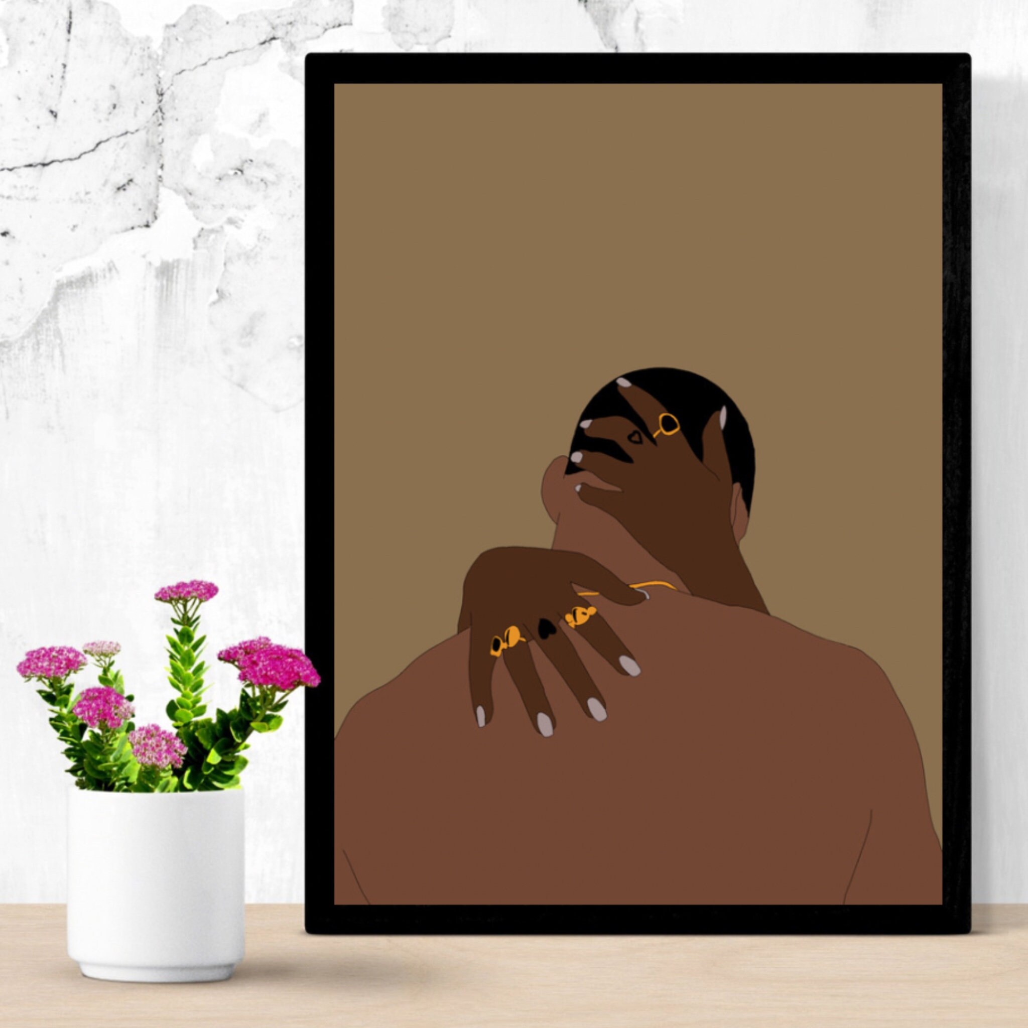 Black Love Art Black Love Wall Art Black Couples Wall Art Etsy