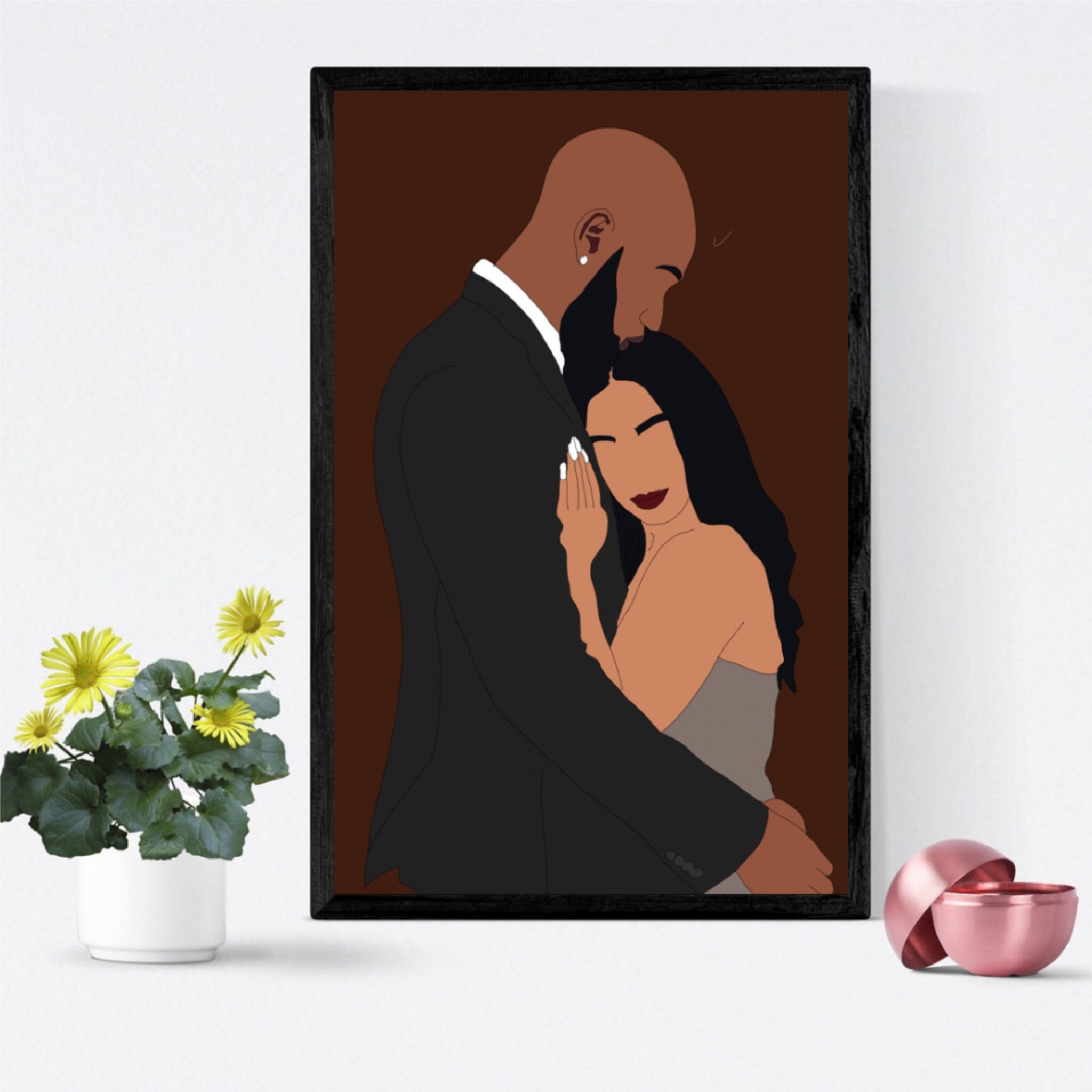 Black Love Art Black Love Wall Art Black Couples Wall Art Etsy