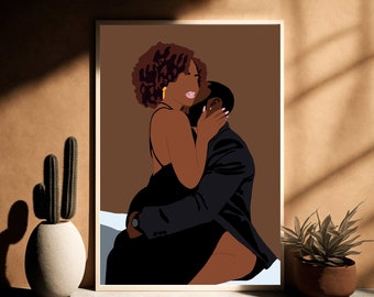Black Love Art Print: African American Couple (Digital Download)