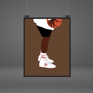Black Man Basketball Art Print: African American Male Poster (Digital Download)