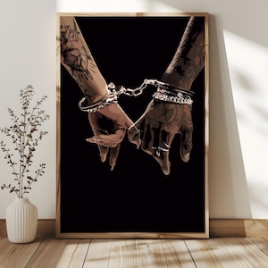 Black Couple Holding Hands Wall Art, Black Couple Art, Black Love Art, Black Couple Wall Art, African Wall Art, African American Art
