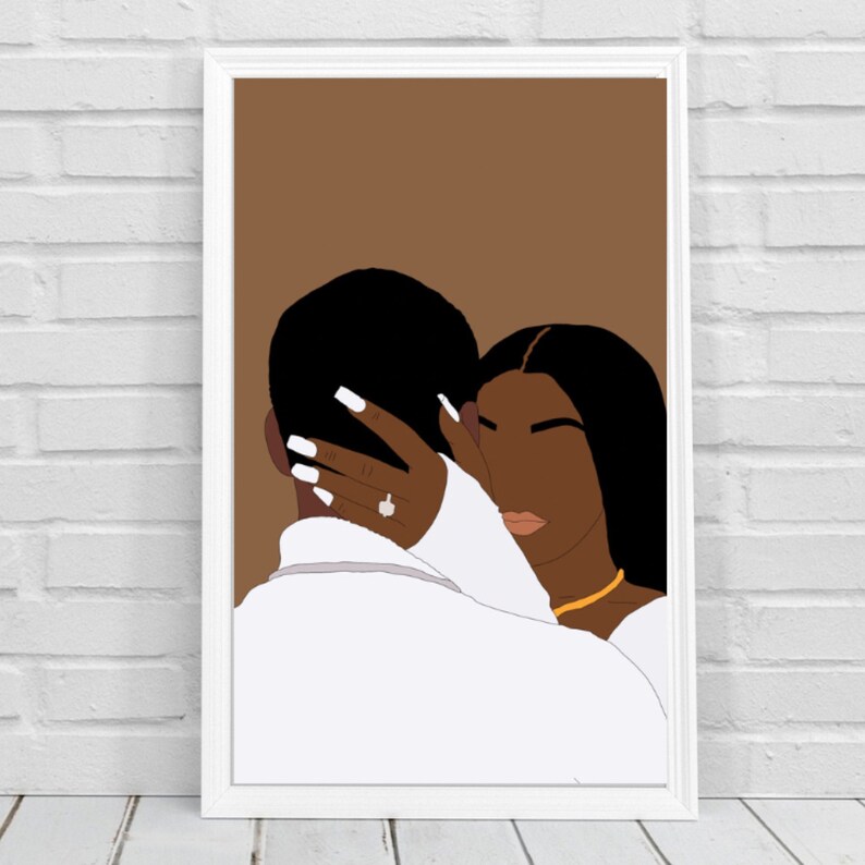 Black Love Art Black Love Wall Art Black Couples Wall Art Etsy