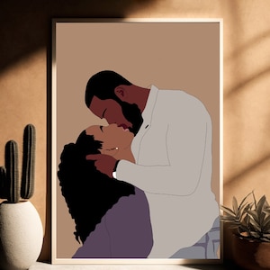 Schwarze Liebe Kunst, schwarze Liebe Wandkunst, schwarze Paare Wandkunst, schwarze Paar Kunst, schwarze Liebe, afrikanische Kunst, afrikanische Wandkunst, schwarz Kunstdruck
