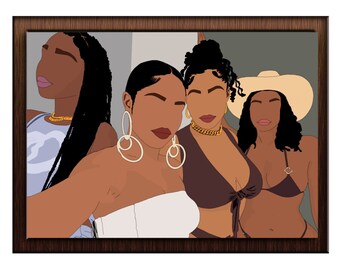Cartel de arte de mujeres afro negras / arte de mujer negra / arte de pared / obras de arte de mujer negra / lienzo de arte de mujer negra / impresión de pared / impresión de arte de mujer negra