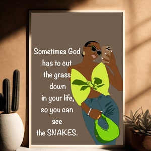 Black Woman Art Print: Motivational Quote, African American Wall Art (Digital Download)