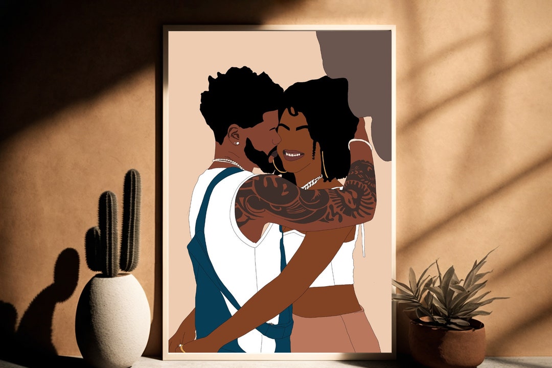 Black Love Art Black Love Wall Art Black Couples Wall Art Etsy UK