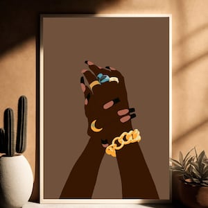 Black Afro Women Art Poster, Black Woman Art, Wall Art, African American Art, Black Woman Wall Art, African Art, Black Woman Art Print