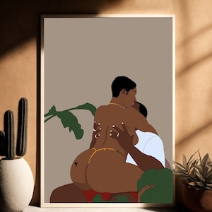 Black Love Art Print: African Couple Wall Decor (Digital Download)