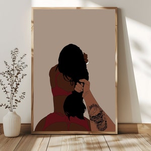 Black Love Art Print: African Couple Tattoo (Digital Download)