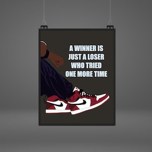 Black Man Sneaker Art Print: Inspirational Quote (Digital Download)