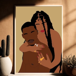 Black Love Art, black Love Wall Art, Black Couples Wall Art, Black Couple art, black Love, African Art, African Wall Art, Black Art Print