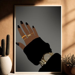 Black Woman Nails Art Print: African American Wall Decor (Digital Download)