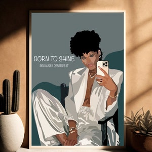 Black Woman Wall Art, Abstract Wall Art, Feminist Wall Art, Black Girl Wall Art, Black Woman Art, Fashion Wall Art, Black Art, Wall Art