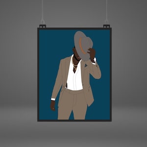 Schwarzer Mann Art Print: Afro Mann im Anzug, trendige Wanddekoration (Digitaler Download)