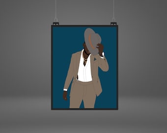 Black Man Art Print: Afro Man in Suit, Trendy Wall Decor (Digital Download)