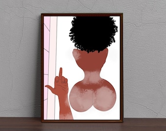Black Couple Bath Art, Intimate Black Love Print (Digital Download)