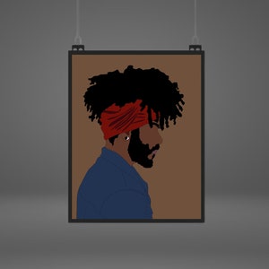 Black Afro Man Art Poster: Afroamerikanische Wandkunst (Digitaler Download)