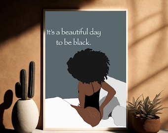Black Woman Art Print: Motivational Self Care Quote (Digital Download)