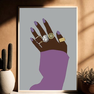 Nails Art, Nails Wall Art, Nails Poster, Black Girl Nails Art, Black Woman Art, Black Woman Wall Art, African Wall Art, African American Art