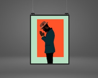 Black Man Art Print: Afro Men Illustration (Digital Download)