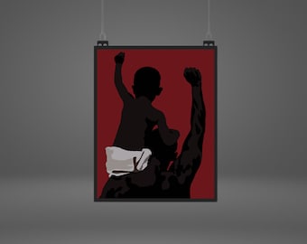 Impressão artística do Black Father & Son BLM: Decoração de casa de família (PDF)