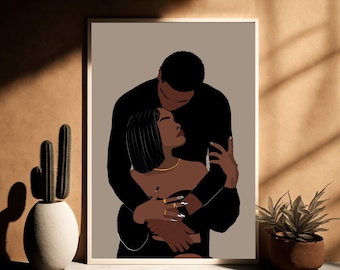 Black Love Art Print: African American Couple (Digital Download)