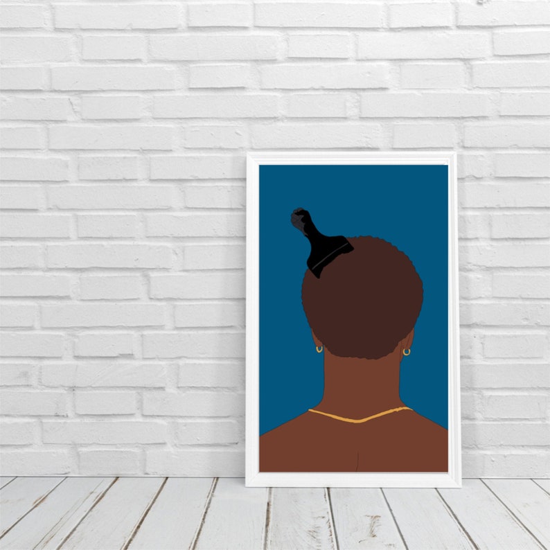 Black Afro Men Art Poster Black Man Art Black Man Wall Art Etsy