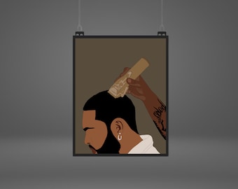 "Schwarzer Mann haarschnitt Kunstdruck: Afroamerikanischer Mann (Digital Download)"