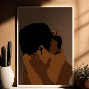 Black Love Art, black Love Wall Art, Black Couples Wall Art, Black Couple art, black Love, African Art, African Wall Art, Black Art Print