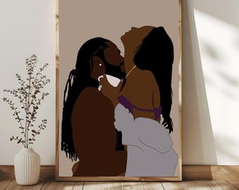 Black Love Art Print: African Couple Wall Art