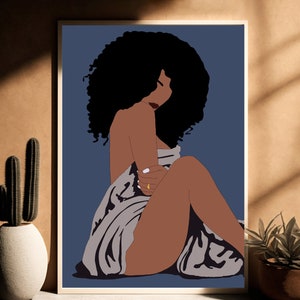 Cartel de arte de mujeres afro negras, arte de mujer negra, arte de pared, arte afroamericano, arte de pared de mujer negra, arte africano, impresión de arte de mujer negra