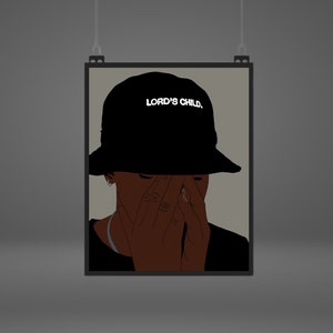 Black Man Art Poster: Afro Hat Illustration (Digital Download)