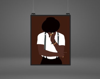 Black Man Art Print: Afro Fashion Portrait (Digital Download)