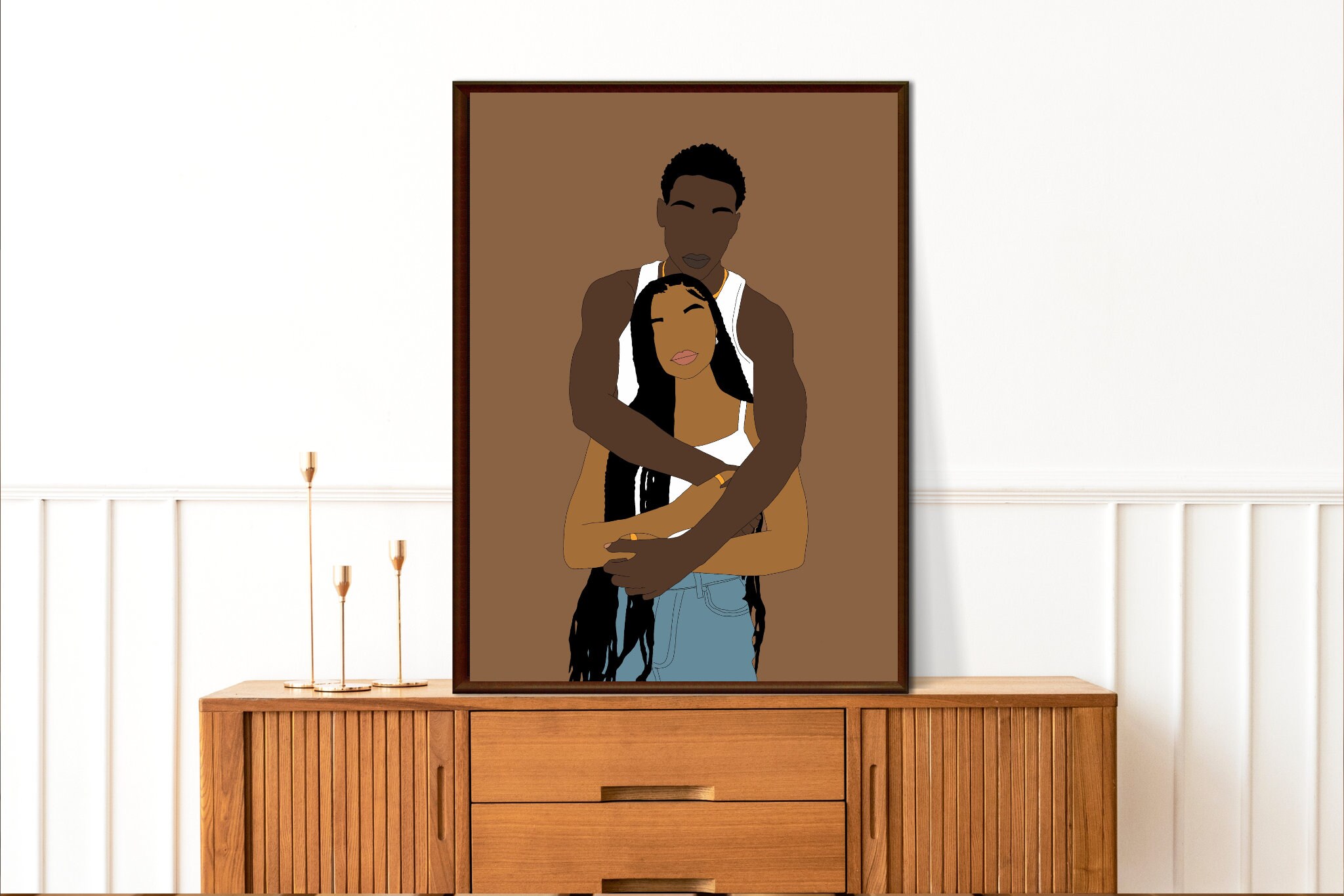 Black Love Art, Black Love Wall Art, Black Couples Wall Art, Black