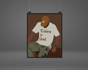 Black Man Art Poster: Afro Men Illustration (Digital Download)