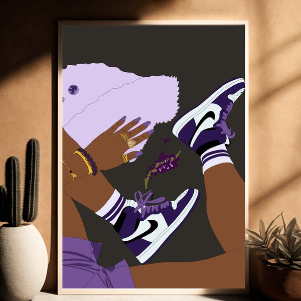 Black Woman Wall Art, Abstract Wall Art, Feminist Wall Art, Black Girl Wall Art, Black Woman Art, Fashion Wall Art, Black Art, Wall Art