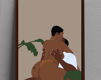 Black Love Art Print: African American Couple Wall Decor