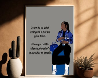 Black Woman Art Print: Self-Care Quote (Digital Download)