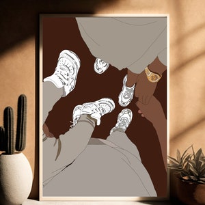 Black Family Art Print: Couple Wall Decor (Digital Download)
