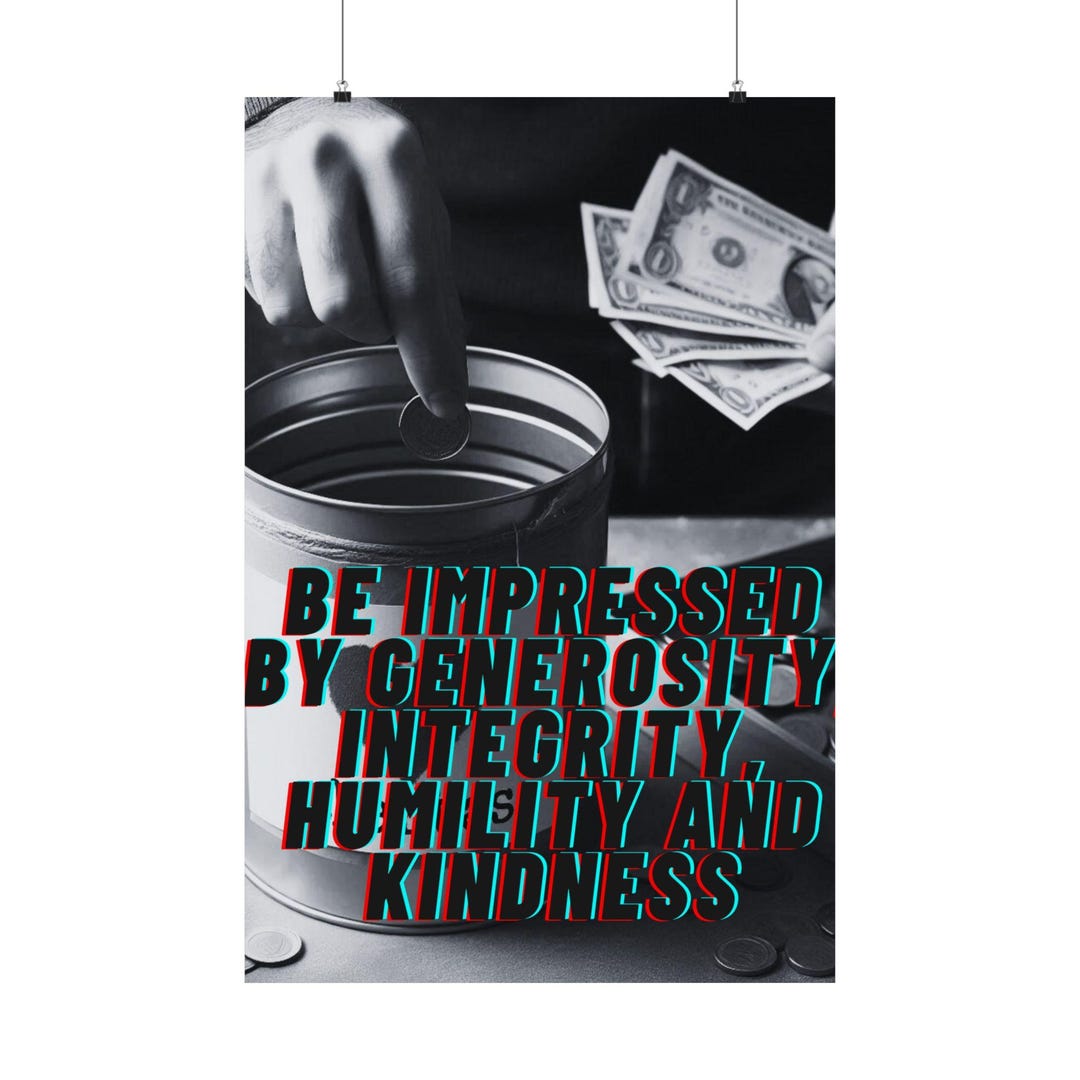 Uplifting Matte Vertical Poster: Embrace Generosity, Integrity ...